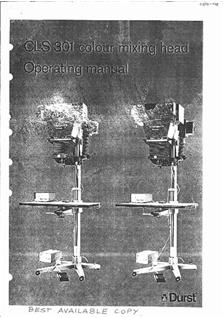 Durst CLS 301 manual. Camera Instructions.